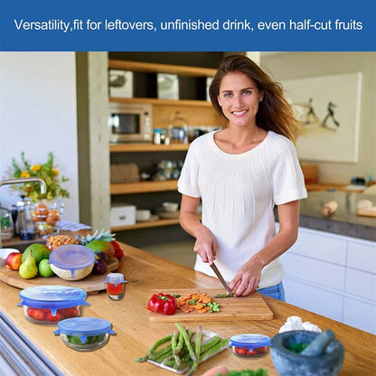 6-Piece Adjustable Stretchable Silicone Food Covers & Bowl Lids Set