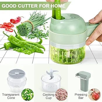 4-in-1 Handheld Wireless Electric Vegetable Cutter & Chopper