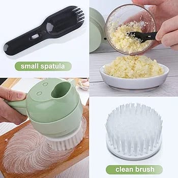 4-in-1 Handheld Wireless Electric Vegetable Cutter & Chopper