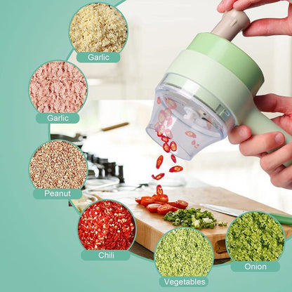 4-in-1 Handheld Wireless Electric Vegetable Cutter & Chopper