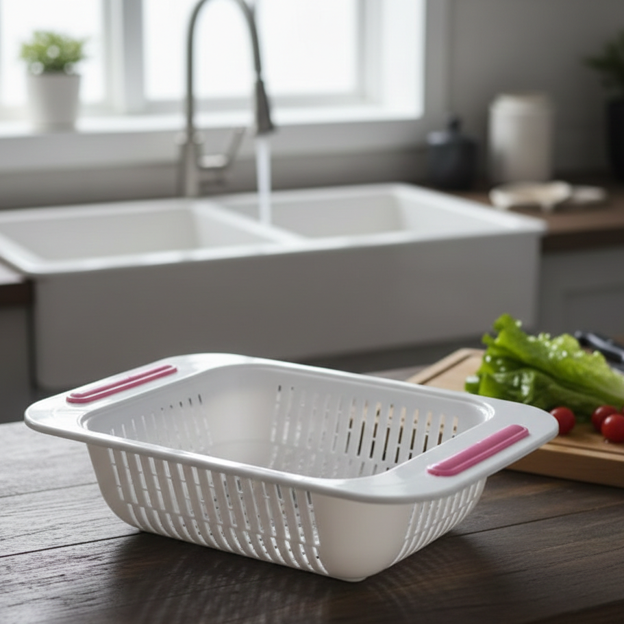 Expandable Kitchen Sink Colander Strainer Basket for Fruits & Vegetables