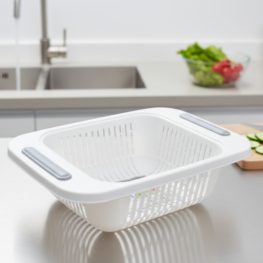 Expandable Kitchen Sink Colander Strainer Basket for Fruits & Vegetables