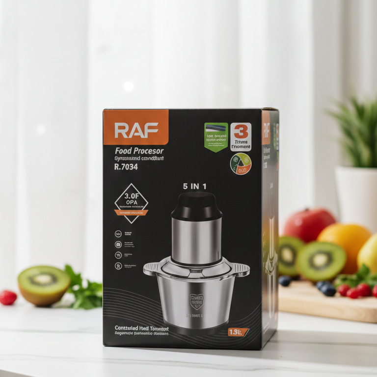 RAF Premium 800W Electric Meat Chopper & Kitchen Food Processor (2L Stainless Steel)