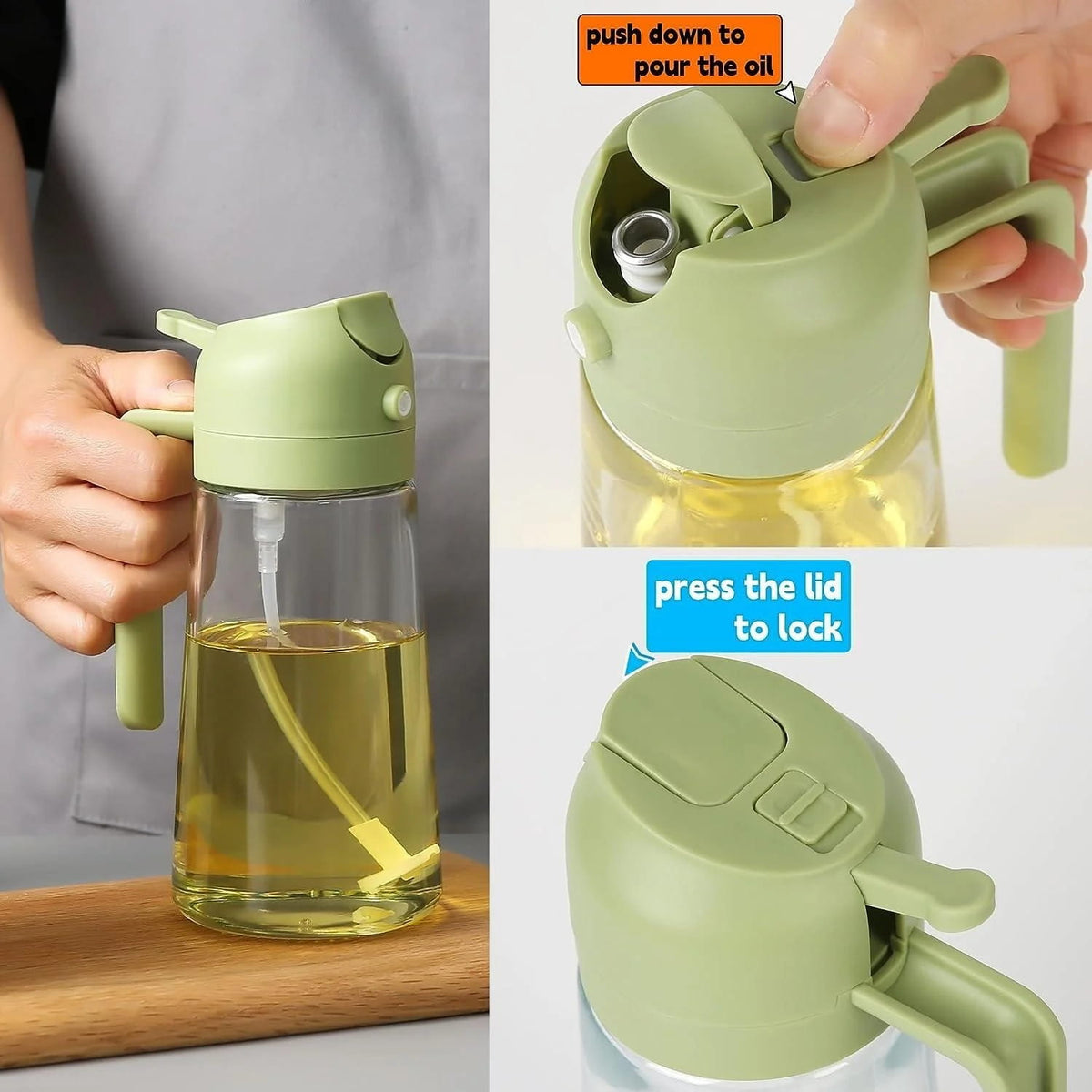 Glass Oil Spray Bottle - The Kitchen Ease