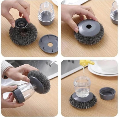 Automatic Liquid Soap Dispensing Palm Brush for Kitchen Dishwashing