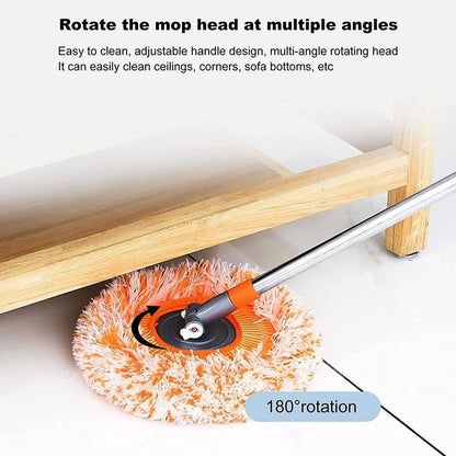 360° Rotatable Long Handle Telescopic Cleaning Mop with Detachable Microfiber Head