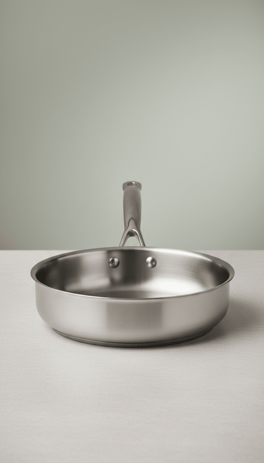 Stainless Steel Sauté Pan With Ergonomic Handle - The Kitchen Ease