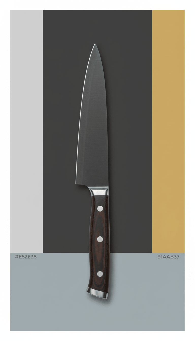 Steeped Graphite Chef’s Knife with Ergonomic Grip - The Kitchen Ease