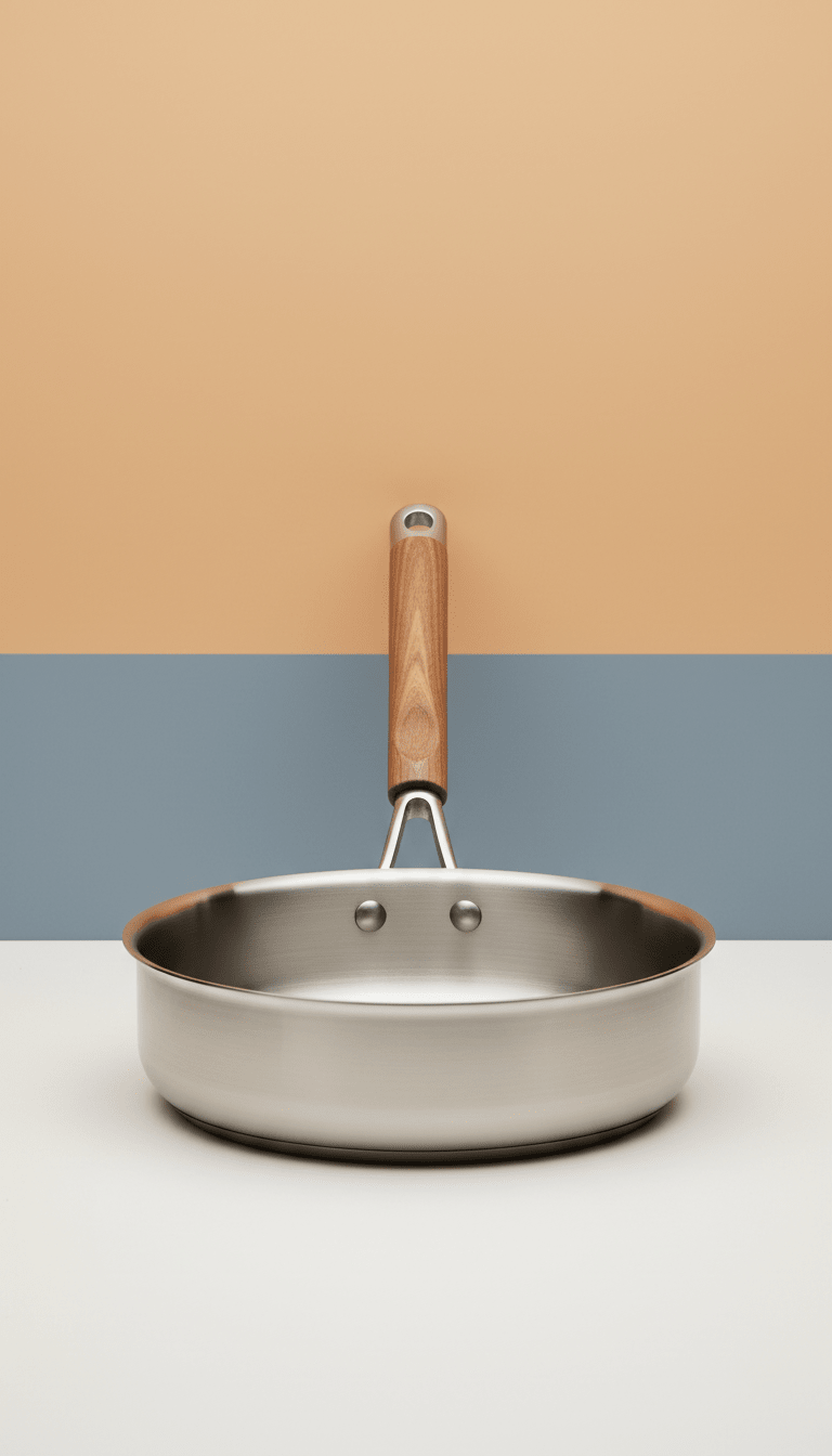 Stainless Steel Sauté Pan with Hardwood Handle - The Kitchen Ease