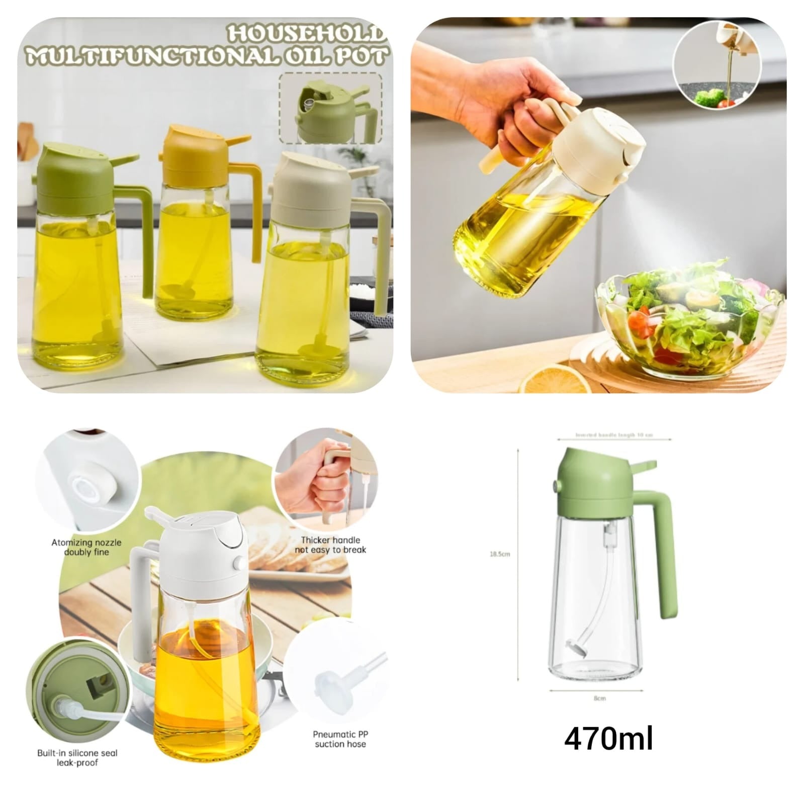 Load video: Glass oil spray bottle for air fryer cooking