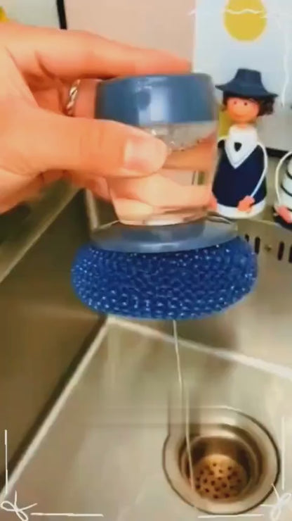 Automatic Liquid Soap Dispensing Palm Brush for Kitchen Dishwashing